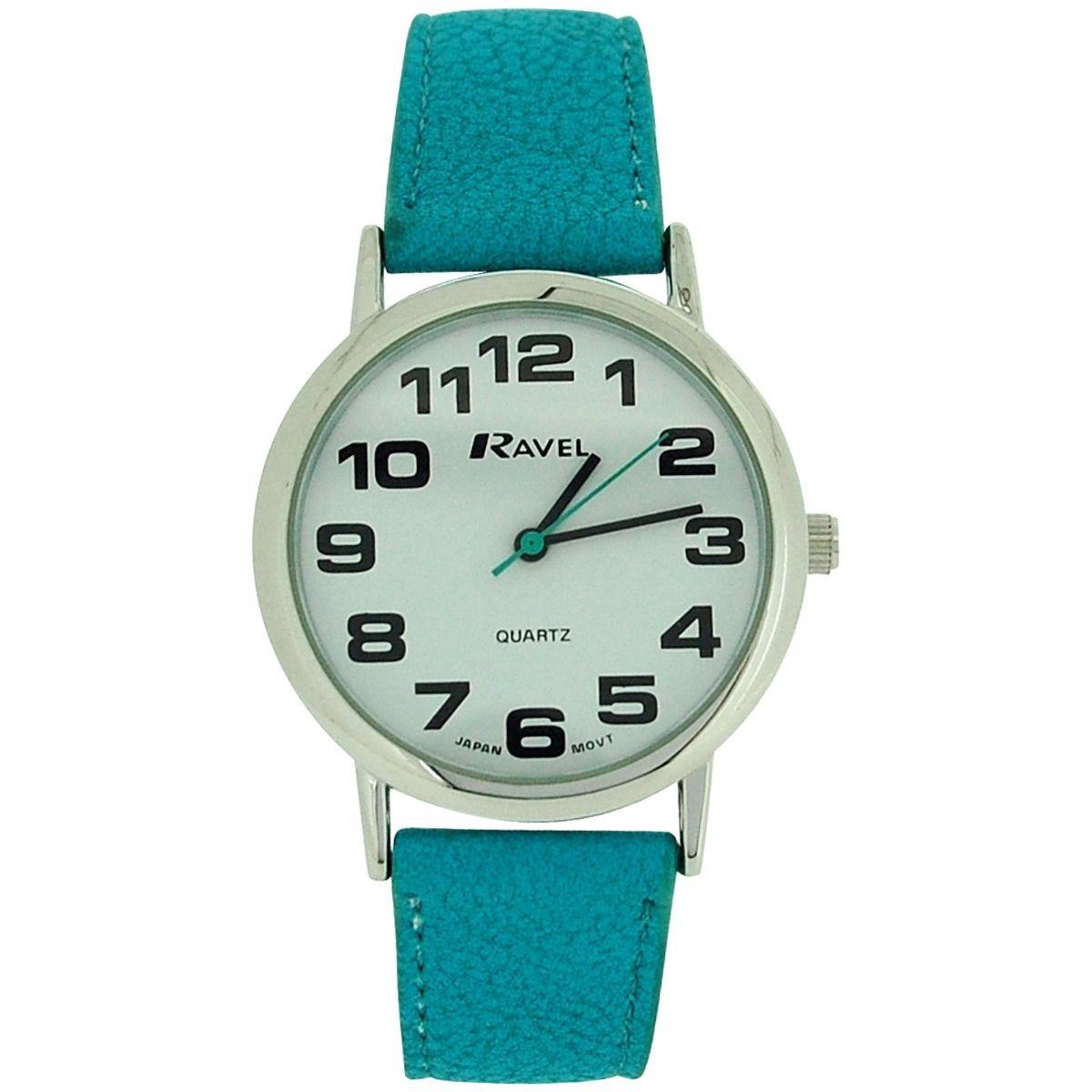 Ravel Unisex Classic Big Dial Blue Leather Strap Watch R0105.13.16A