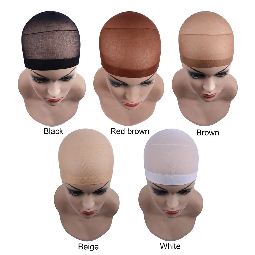 2 pcs/ Pack Wig Caps Hair NetS Weave Hairnets Wig Nets Stretch Mesh Caps Stocking Caps for Making Wigs Free Size