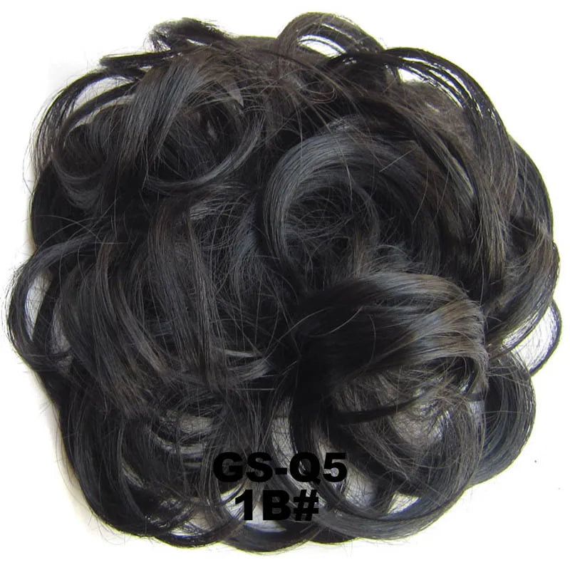 Jeedou Messy Bun Chignon Donut Hair Pad Elastic Hair Rope Rubber Band Synthetic Hairpiece Hair Accessories for Women