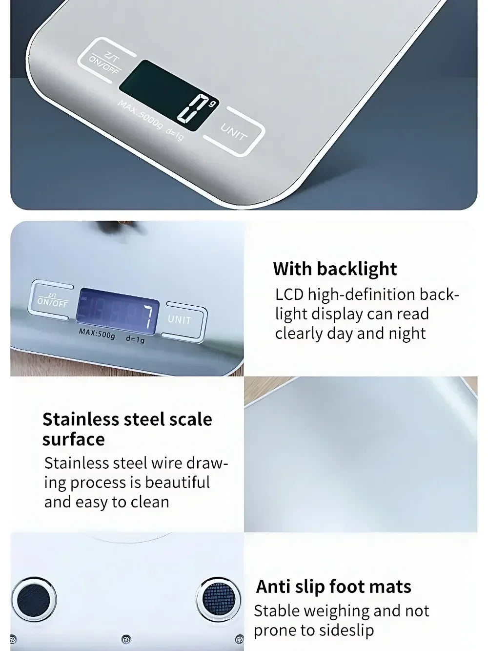 5/1kg Household Kitchen Diet Scales Measuring Tool Slim LCD Digital Electronic Weighing Scale Scale Electronic Food Scales New
