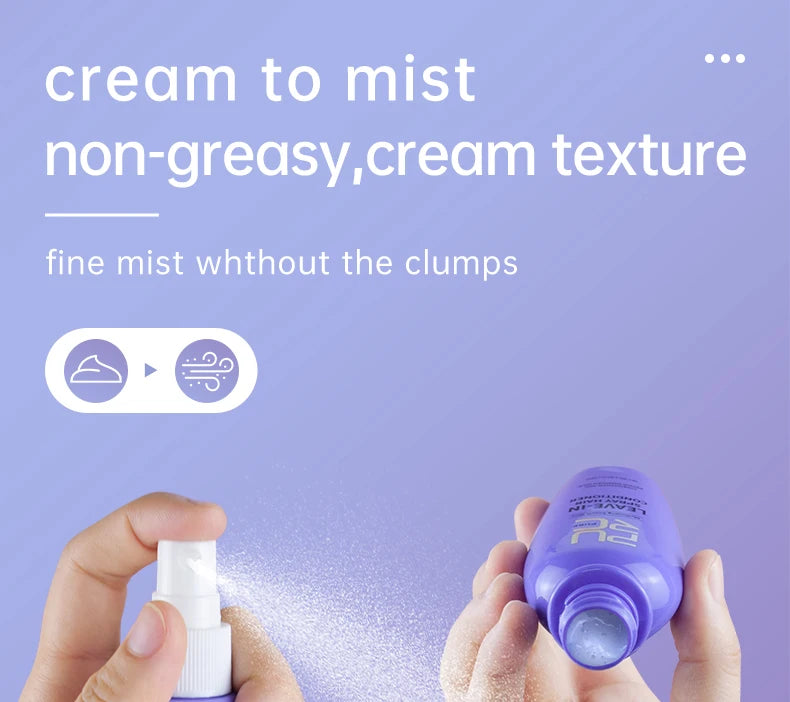 Leave-in Conditioner Coconut Oil Smoothing Spray Anti Frizz Moisturizing Hair Mask Dry Damage Treatment Cream Hair Care PURC
