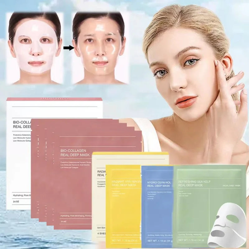 Collagen Mask Korean Facial Care Longlasting Deep Moisturizing Firming Smooth Skin Brightening Gentle Moisturizing Hydrogel Mask