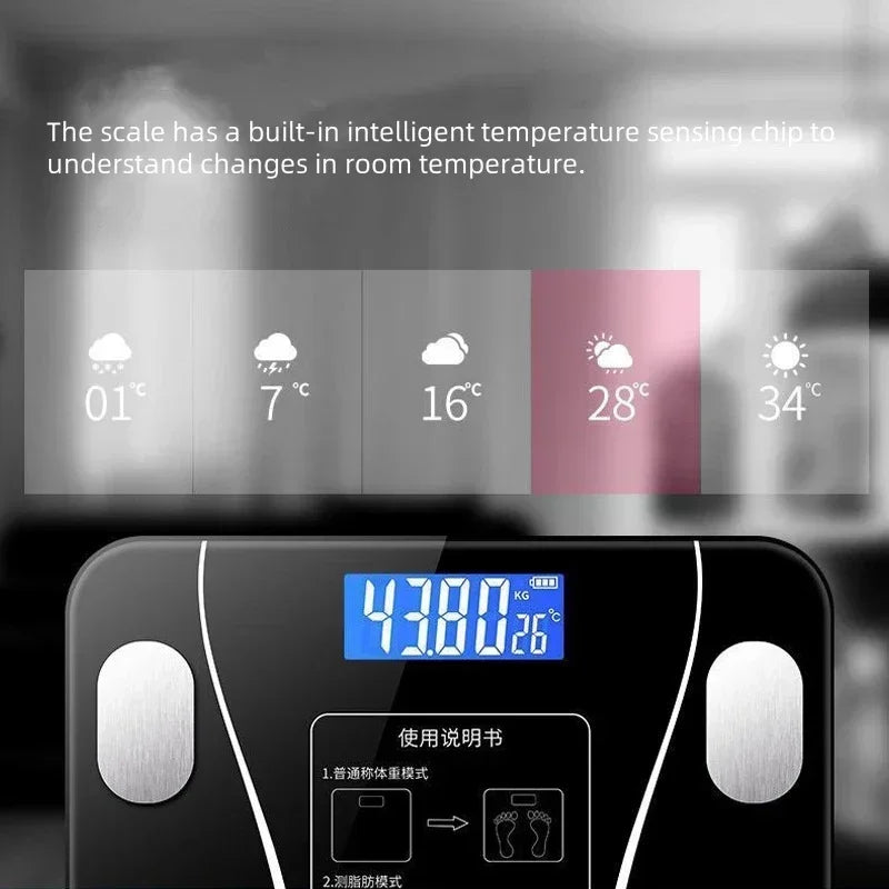 Weight scale electronic weighing smart body fat scale household precision charging small durable weight loss weighing scale