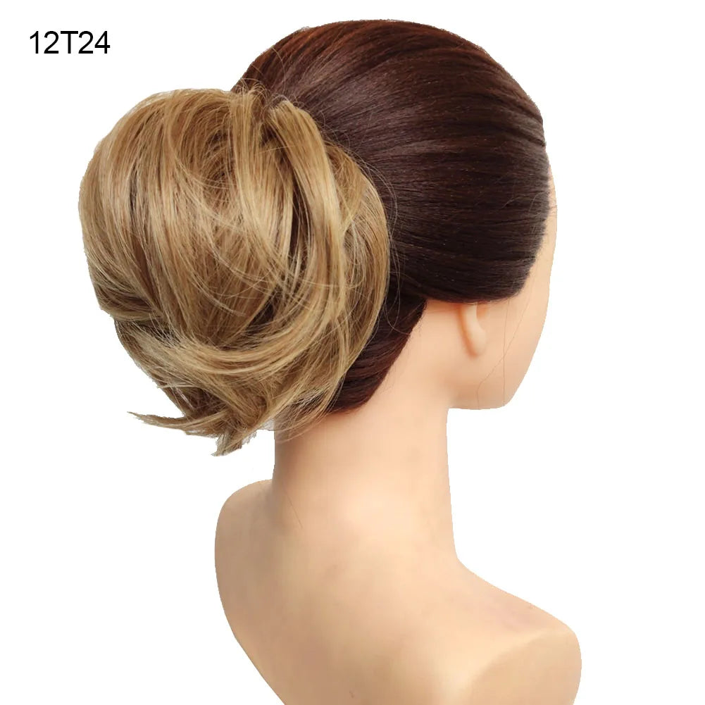 Jeedou Messy Bun Chignon Donut Hair Pad Elastic Hair Rope Rubber Band Synthetic Hairpiece Hair Accessories for Women