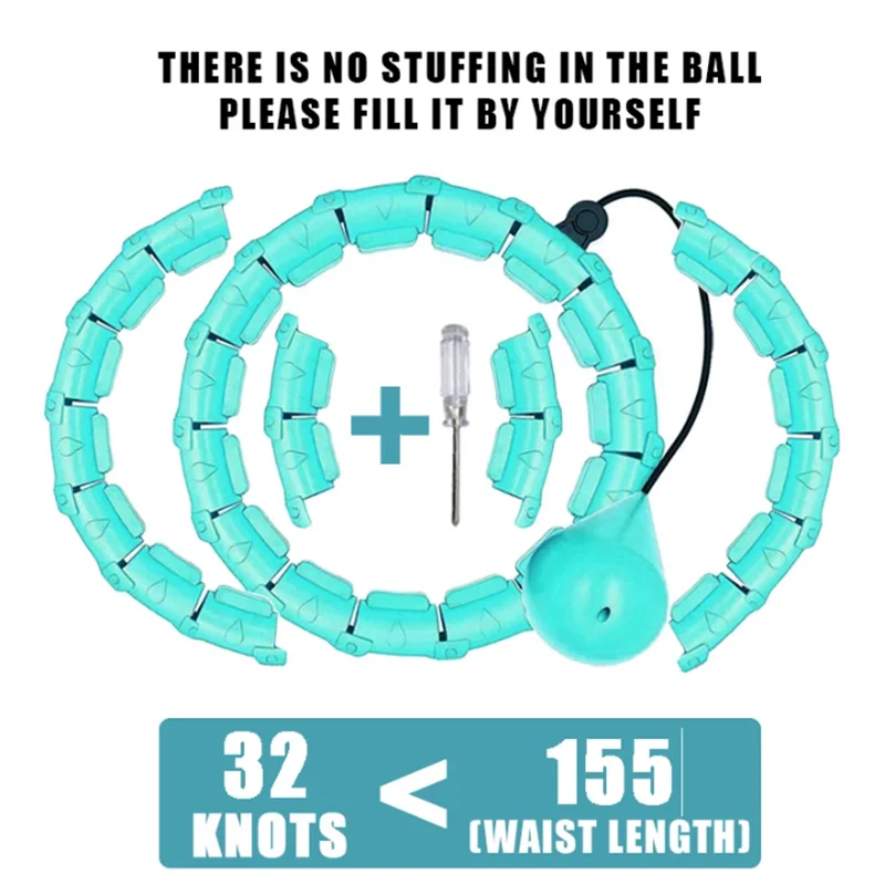 Weighted Fitness Hoop for Adults & Kids Detachable Knots Abdomen Weight Loss 2 in 1 Abdomen Fitness Weight Loss Massage