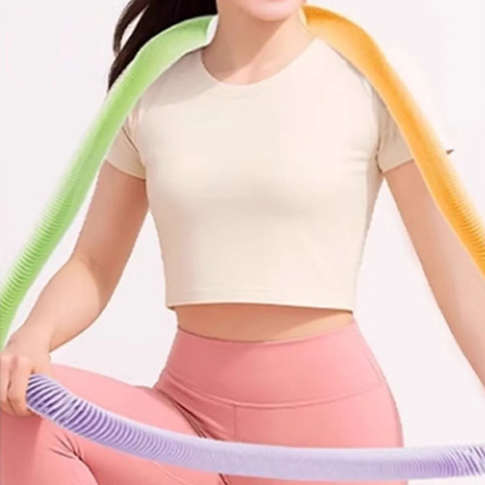 Soft Spring Sports Hoop Waist Trainer Slient Slimming Belly Weight Loss Circle Foldable Without Harm Weighted Exercise Hoops