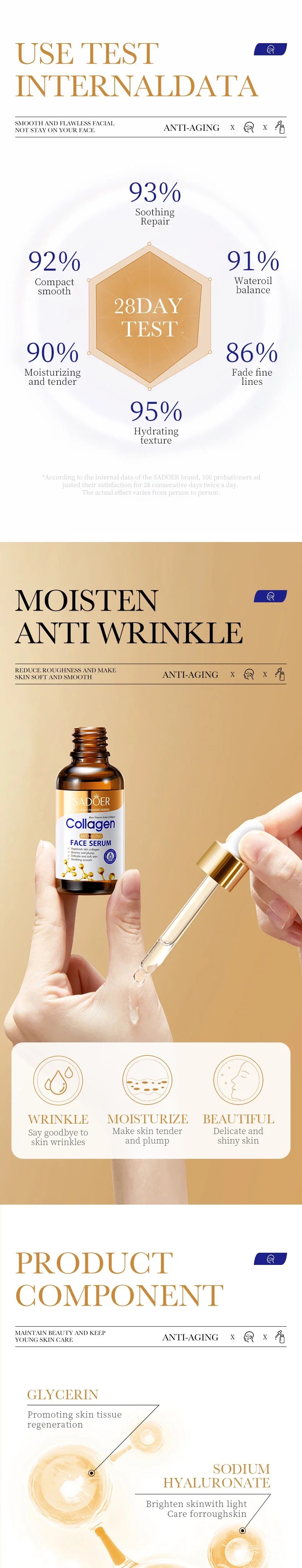 Collagen facial essence skin care Facial essence liquid firming, moisturizing, nourishing facial essence skin care