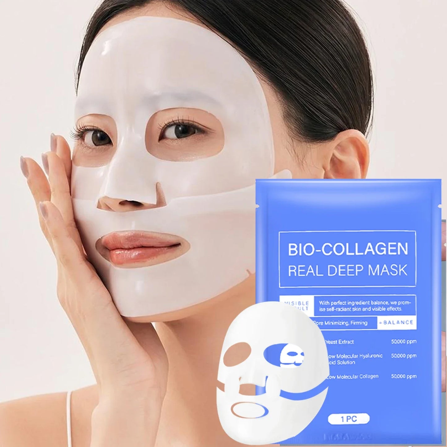 Collagen Face Mask Moisturizing Brightening Deep Hydration Overnight Mask Nourishing Refreshing Face Skin Care Bio Collagen Mask