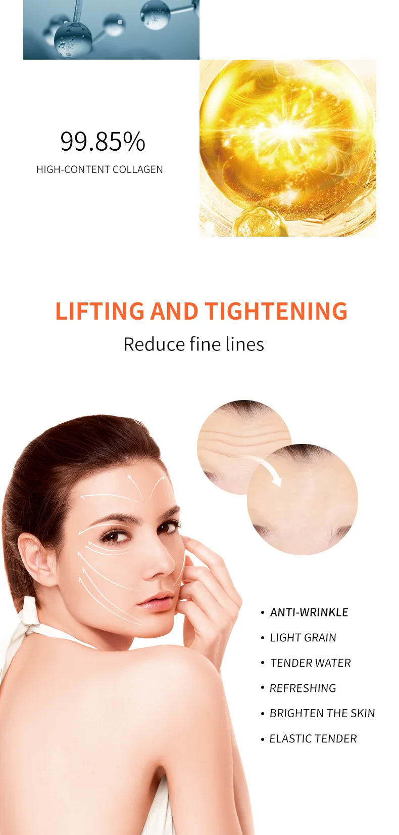 Collagen Film Paper Soluble Facial Mask Cloth Anti-Aging Soluble Water Face Filler Full Collagen Fiming Lifting Face Skin Care