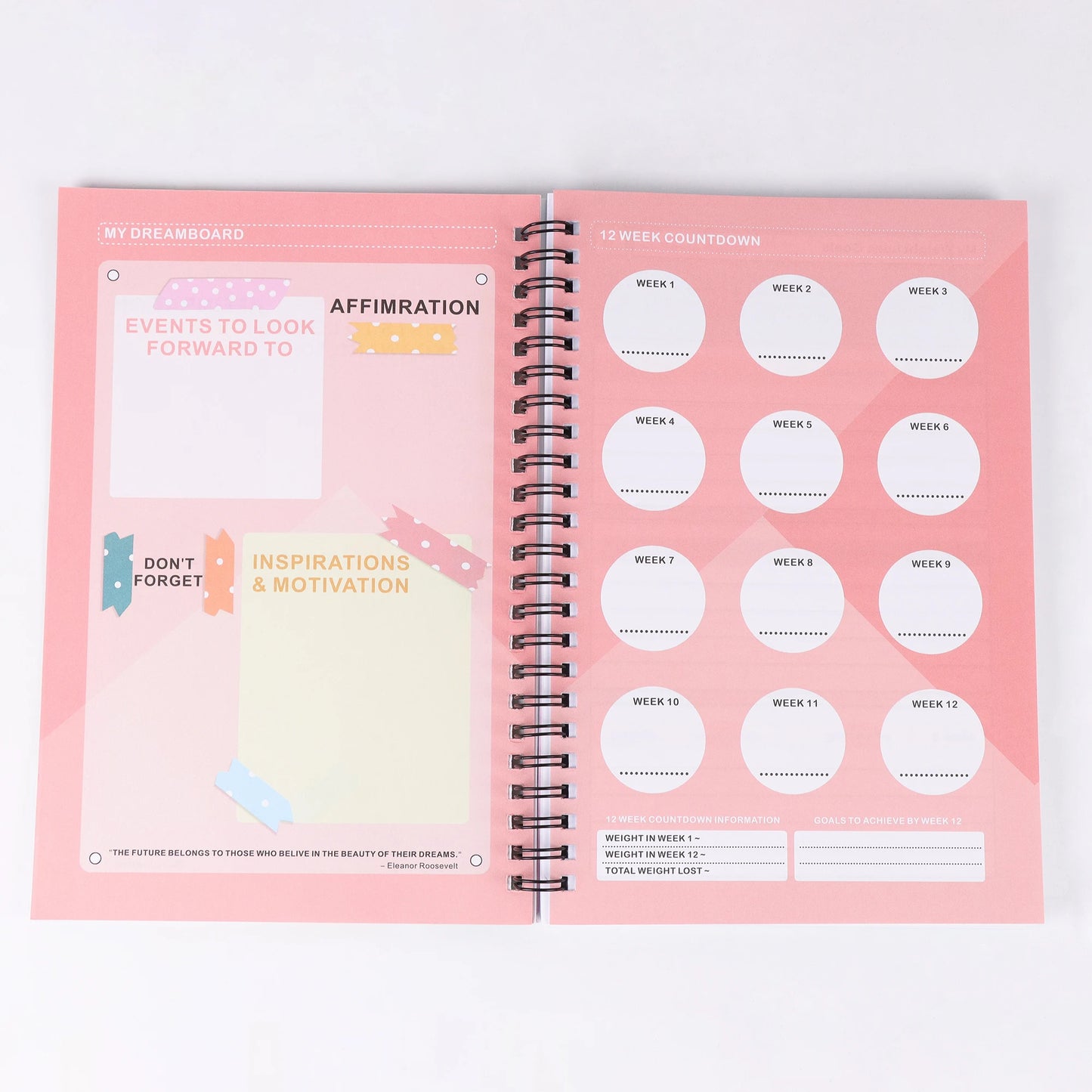 Weight loss diary: weight loss plan, daily activity tracker, Exercise diary, diet tracking, and goal setting exercise plan for f