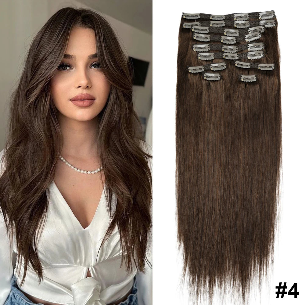Doreen 160G 200G 240G Volume Series Brazilian Machine Remy Straight Clip In Human Hair Extensions Full Head 10Pcs 16 to 24 Inch