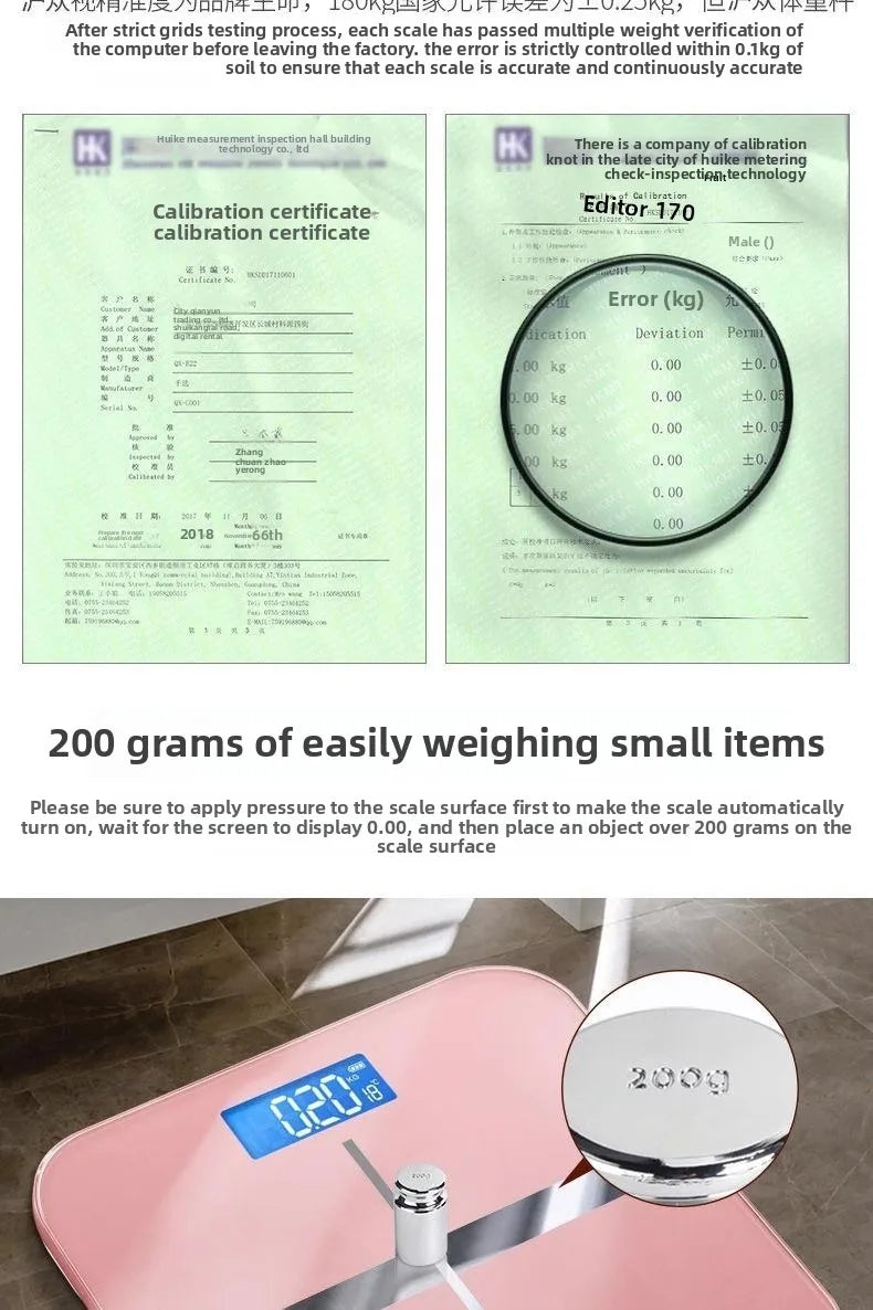 Weight Loss Weighing Device LED Display Smart Body Weight Scale USB Charging Precision Electronic Scale for Home Office Adult