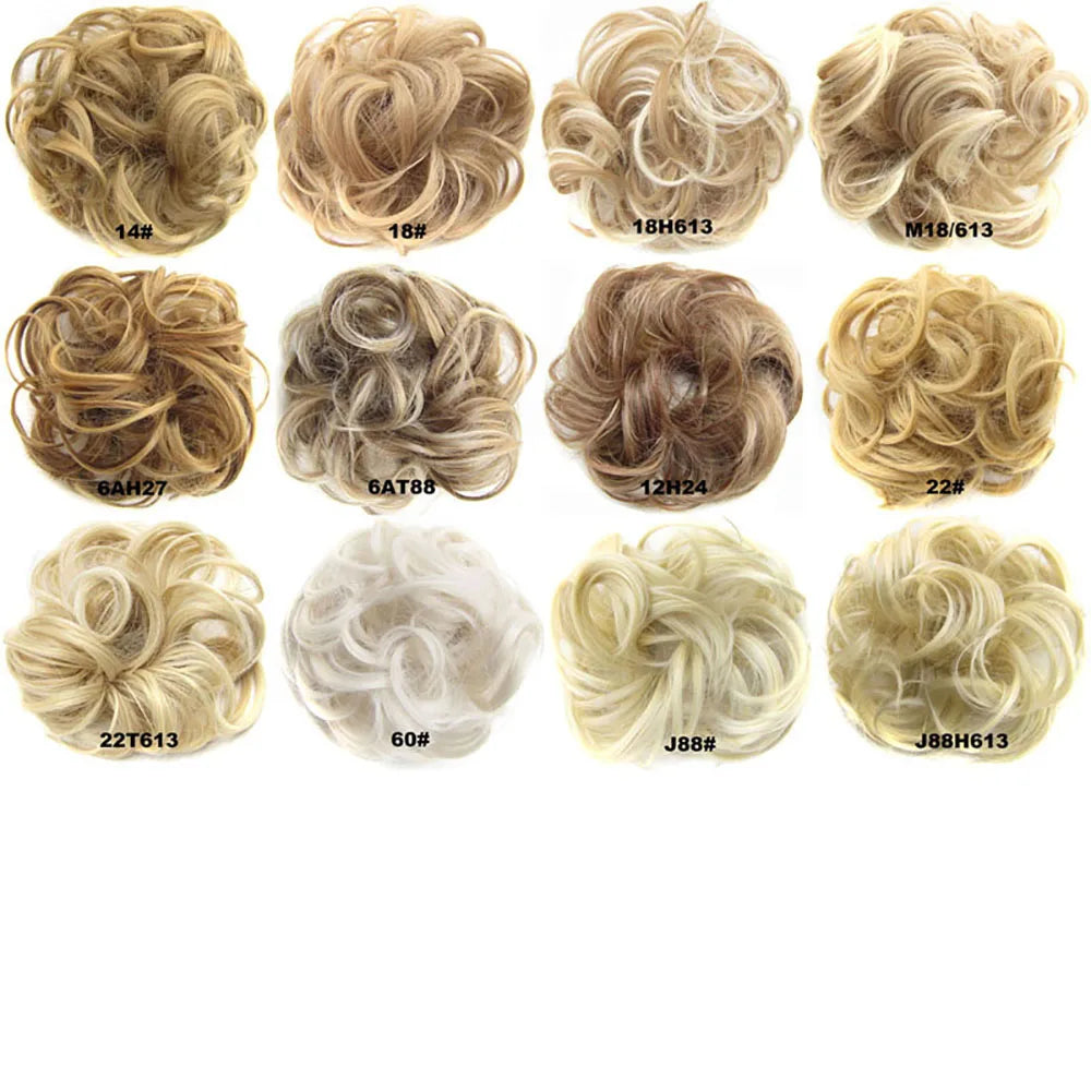 Jeedou Messy Bun Chignon Donut Hair Pad Elastic Hair Rope Rubber Band Synthetic Hairpiece Hair Accessories for Women