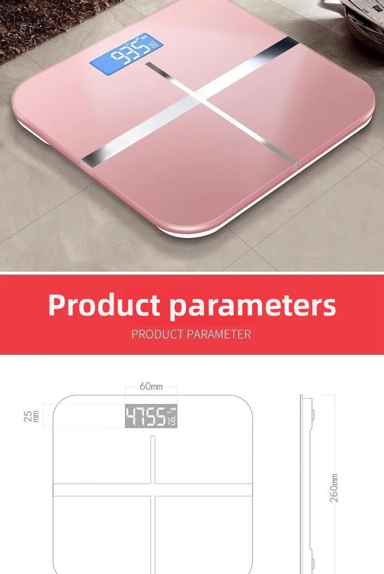 Weight Loss Weighing Device LED Display Smart Body Weight Scale USB Charging Precision Electronic Scale for Home Office Adult