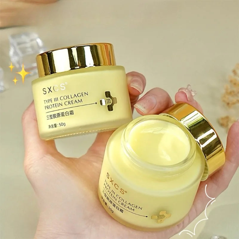 Type III Collagen Protein Cream for Face Moisturizing Lightens Fine Lines, Tightens and Brightens Skin Care Anti-Agin Firming
