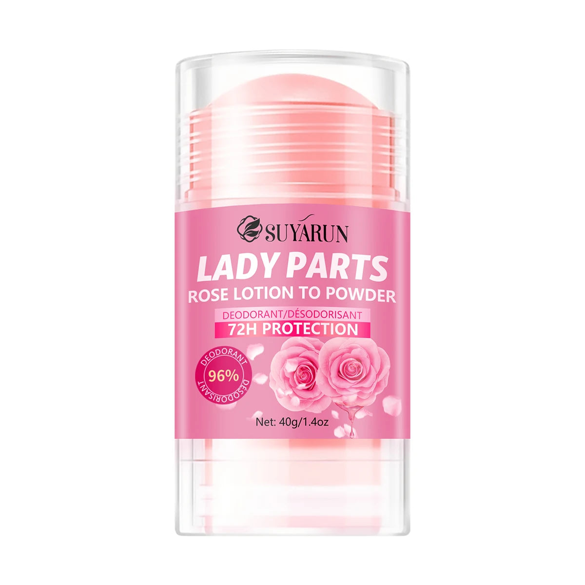 SUYARUN Women's Rose Deodorant Stick Natural Odor Control for Hands Feet Armpits - Long-Lasting Freshness Anti-Perspirant.