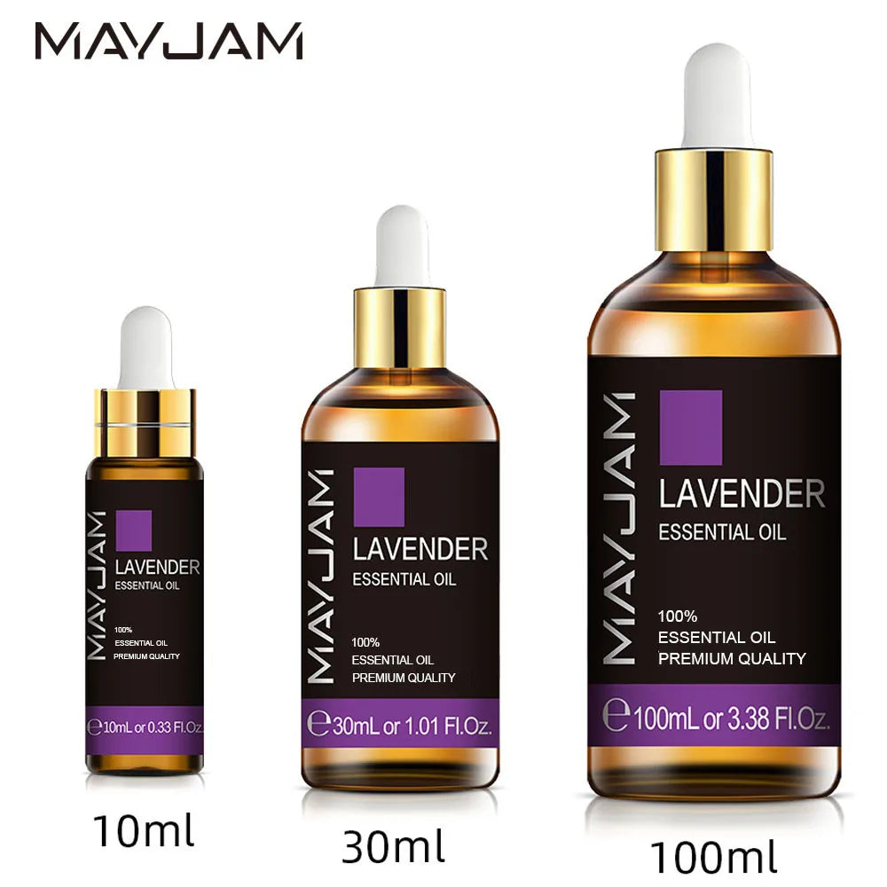 MAYJAM 10ml 30ml 100ml Jasmine Lavender Rose Sandalwood Essential Oil For Perfume Massage Spa Bath Diffuser Aroma Oil