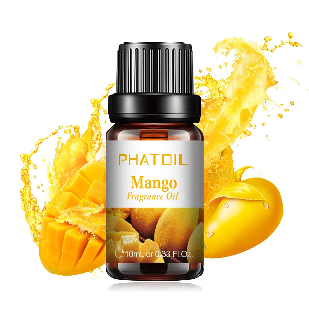 PHATOIL 10ml Strawberry Fragrance Oil Fruit Perfume Making Coconut Tangerine Mango Passion Fruit Watermelon Lemon Fig Aroma Oil