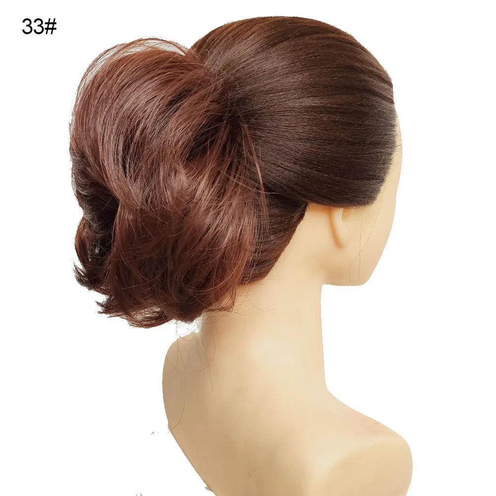 Jeedou Messy Bun Chignon Donut Hair Pad Elastic Hair Rope Rubber Band Synthetic Hairpiece Hair Accessories for Women