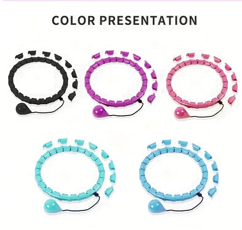 Weighted Fitness Hoop for Adults & Kids Detachable Knots Abdomen Weight Loss 2 in 1 Abdomen Fitness Weight Loss Massage
