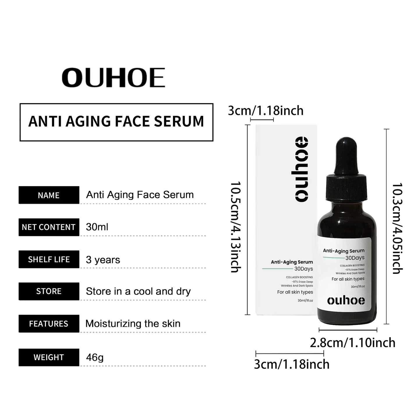 Collagen Anti Aging Serum Lift Firming Fade Fine Lines Remove Dark Spots Freckle Whitening Moisturizing Skin Restoration Essence
