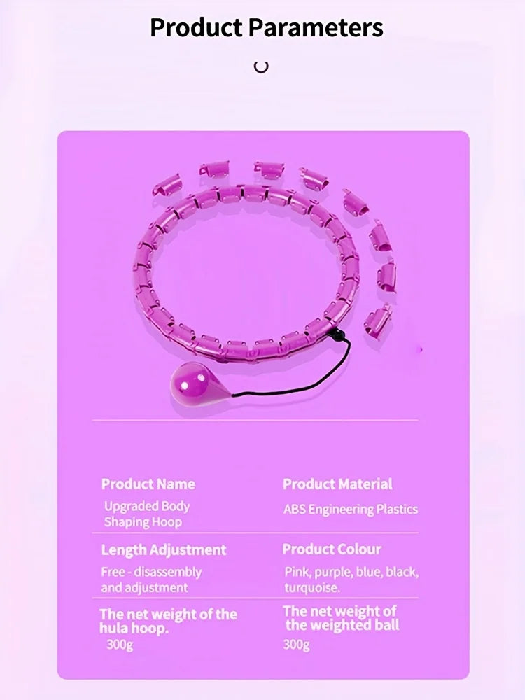 Weighted Fitness Hoop for Adults & Kids Detachable Knots Abdomen Weight Loss 2 in 1 Abdomen Fitness Weight Loss Massage