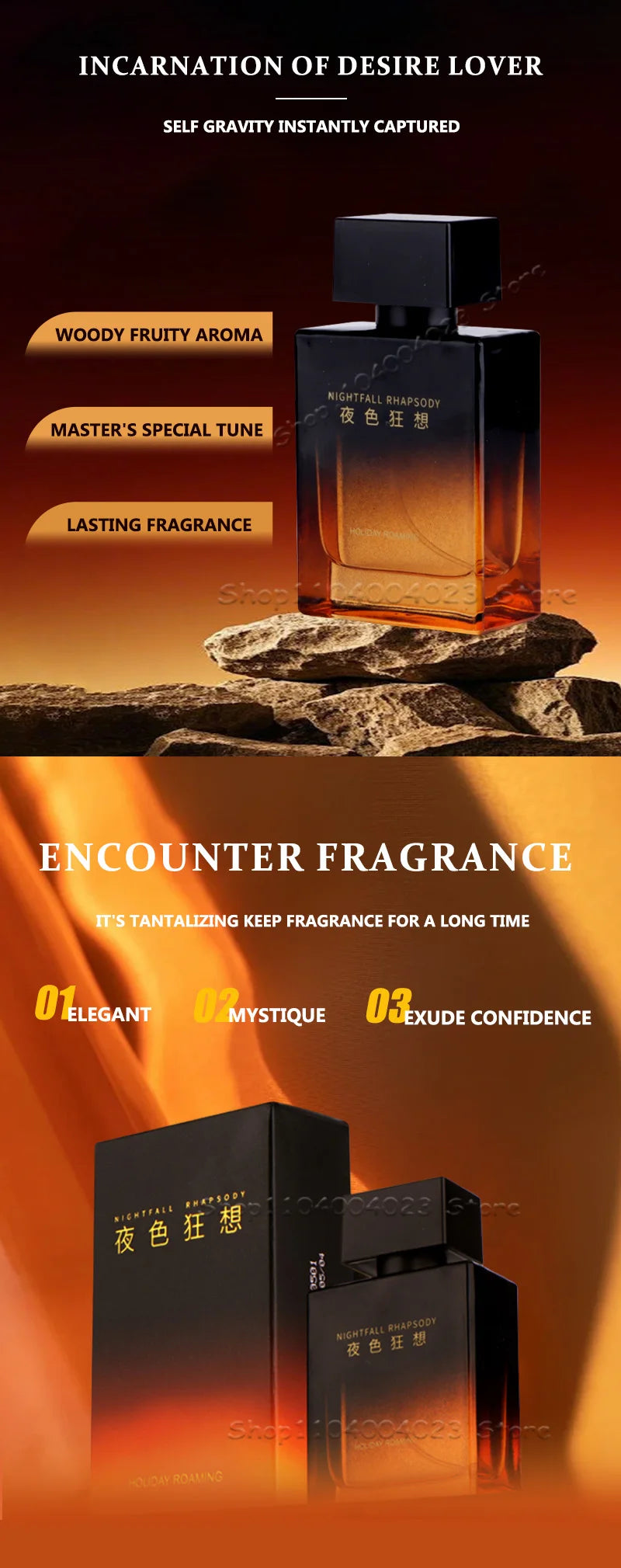 Nightfall Rhapsody Pheromone Men Eau De Parfum Woody Floral Scent Perfume Long-lasting Fragrance Masculine Charm Attract Women