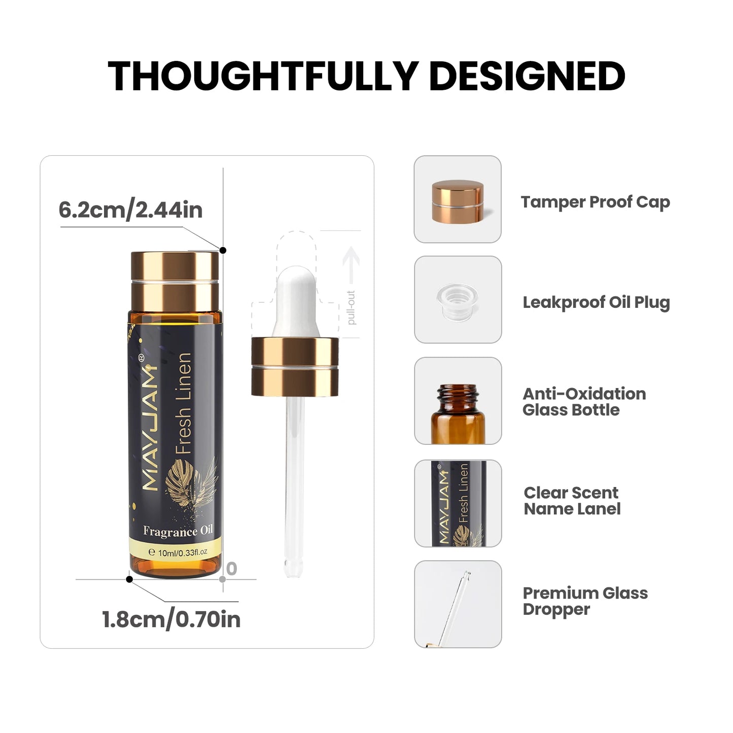MAYJAM Aromatic Essential Oil White Musk Sea Breeze Baby Powder Strawberry Bay Rum Rain Bamboo Classic Cologne Scents
