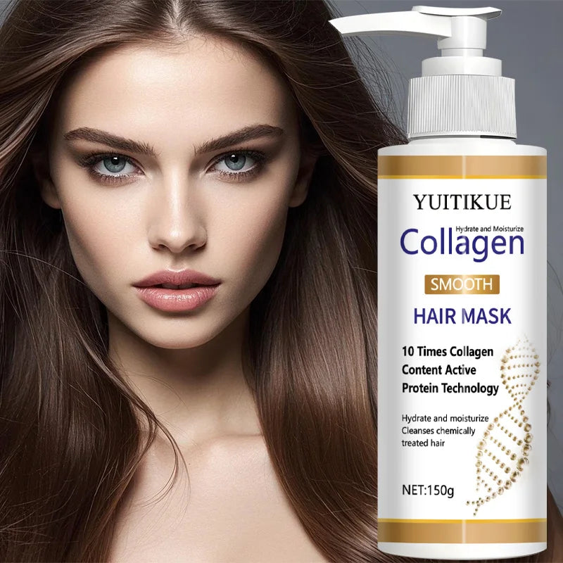 Collagen hair mask for all hair types, softening hair care moisturizing hair mask with a smooth texture