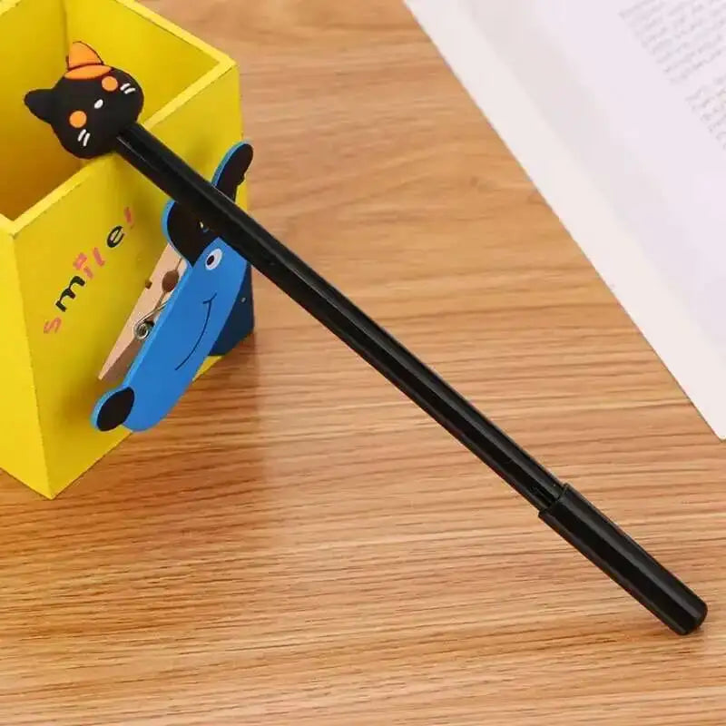 1 Pcs Lytwtw's Cartoon Cat Claw Paw Kawaii Cute School Supply Office Stationery Gel Pen Handles Creative sweet black cat lovely