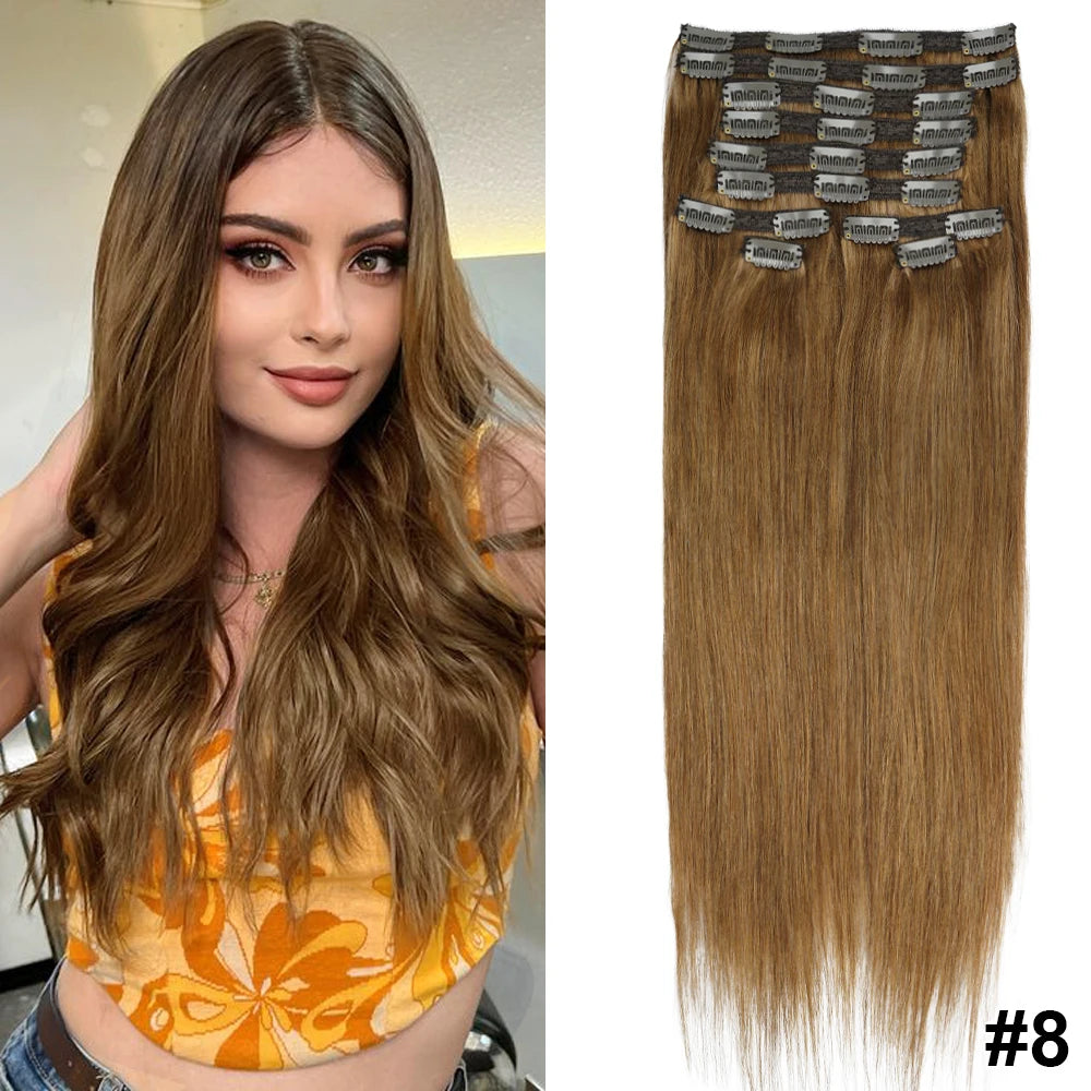 Doreen 160G 200G 240G Volume Series Brazilian Machine Remy Straight Clip In Human Hair Extensions Full Head 10Pcs 16 to 24 Inch