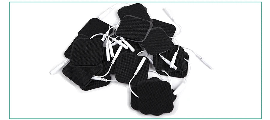 10Pcs 2mm Plug Non-woven Fabric Reusable Self Adhesive Electrode Pads Conductive Gel Pad Body Digital Massager