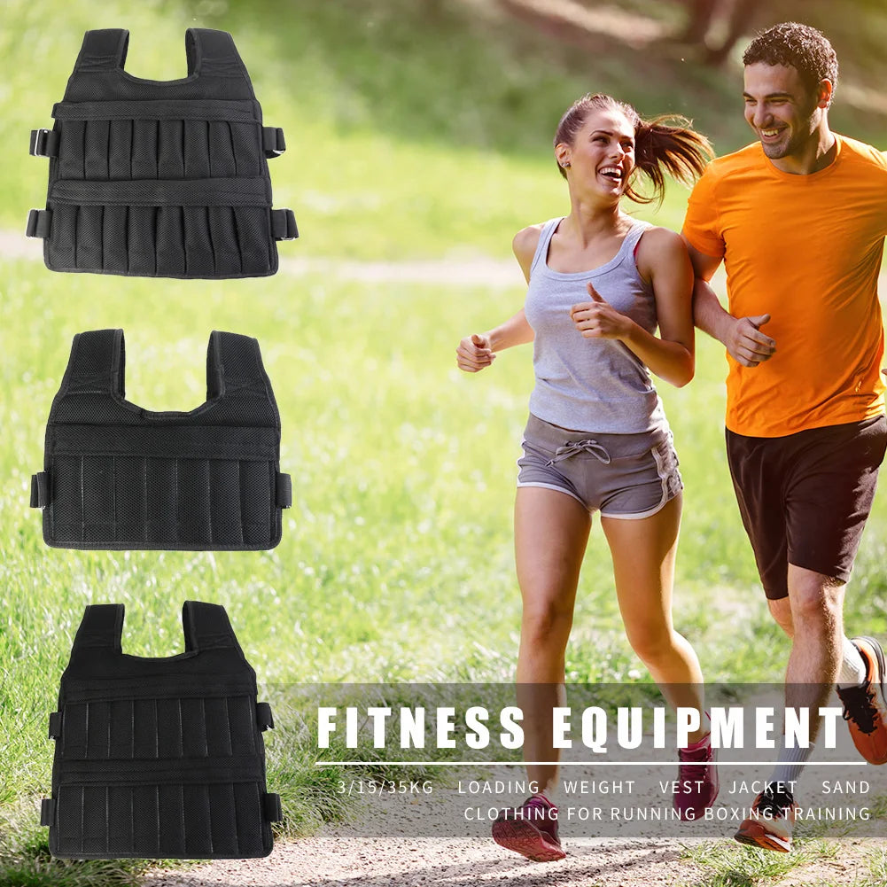 3/15/35kg Weight Vest Adjustable Workout Weight Jacket Weighted Exercise Vest for Boxing Training Workout Running Fitness