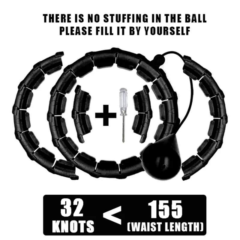 Weighted Fitness Hoop for Adults & Kids Detachable Knots Abdomen Weight Loss 2 in 1 Abdomen Fitness Weight Loss Massage