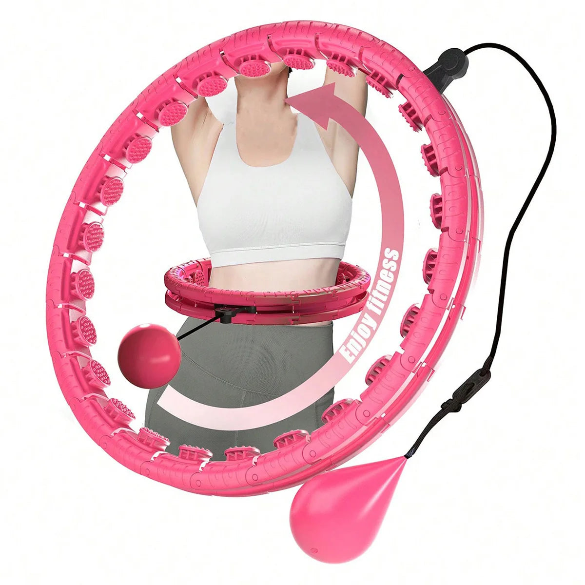 Weighted Massage Fitness Circle Hoops Weight Loss Detachable Links ,Exercise Weight Loss Sport Hoop