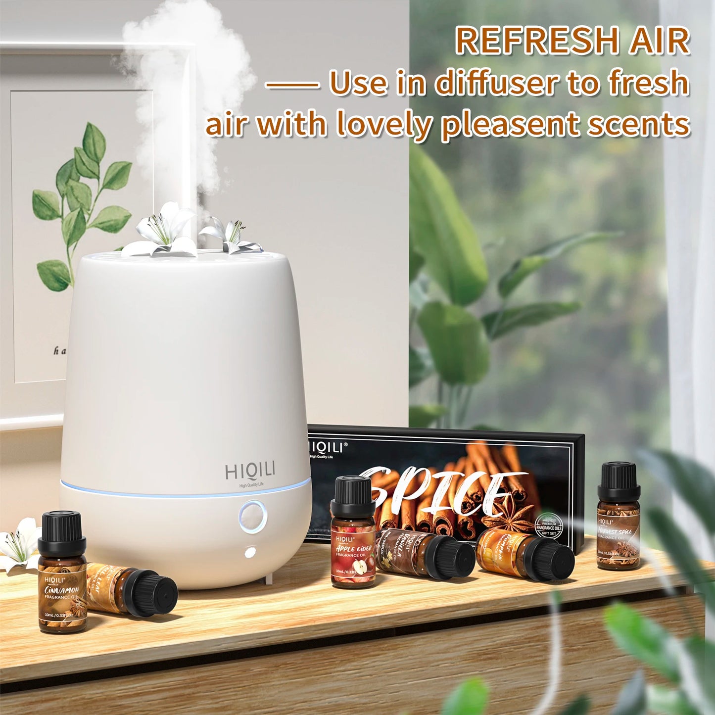 HIQILI Fragrance Oil Set, 6 PCS*10mL Pure Perfume Oil Set for Gift Aromatherapy Diffuser DIY Perfume Candle Soap Making