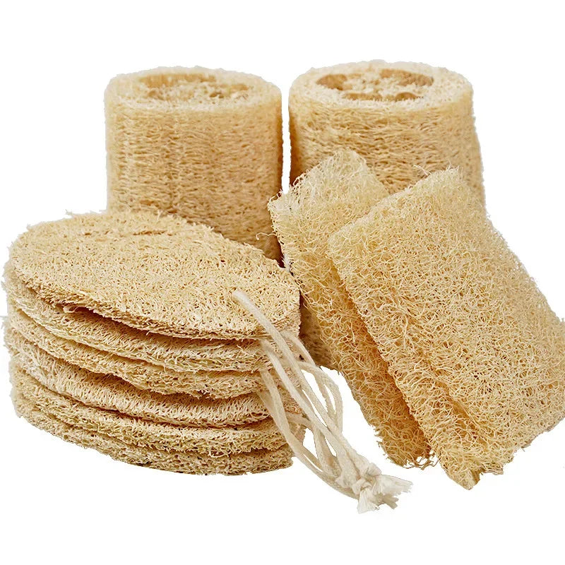 1pcs Natural Bath Loofah Exfoliating Body Sponge with Rope Loofah Scrubber for Skin Care Spa Shower Body Bath Brush Wholesale