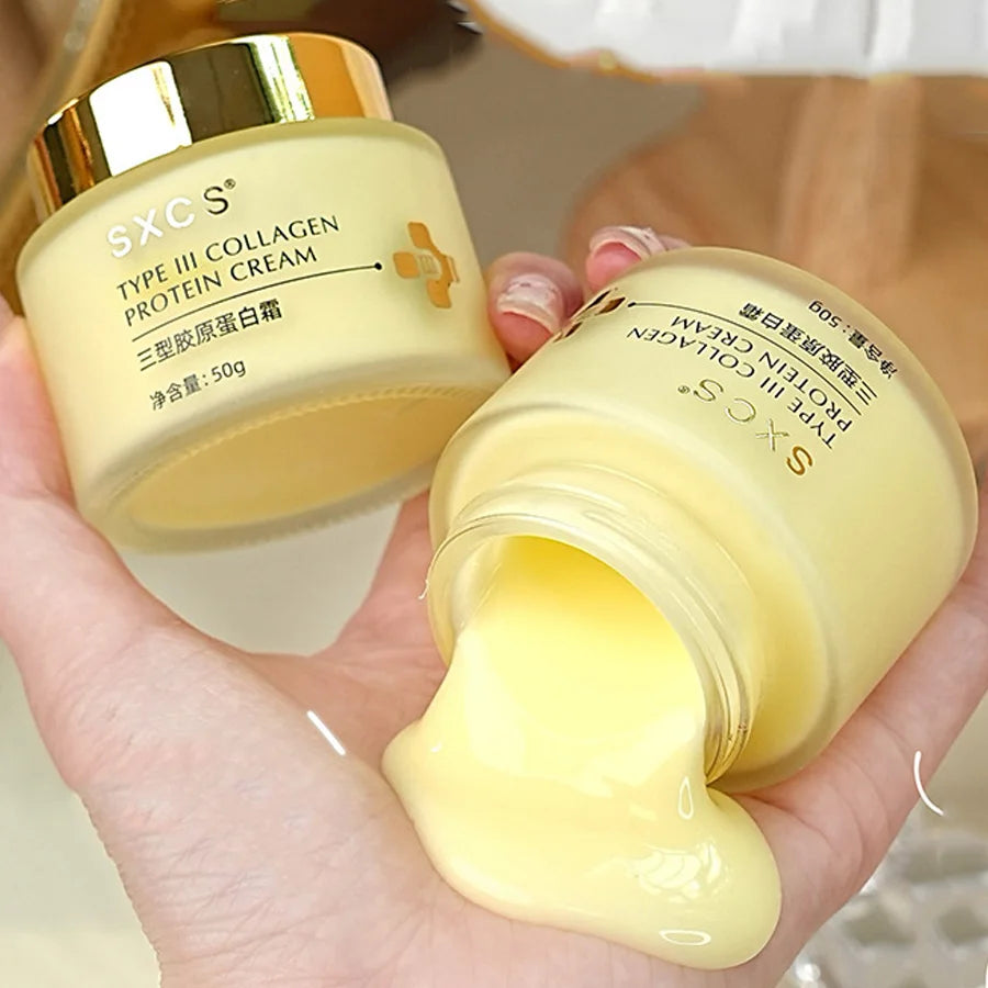Type III Collagen Protein Cream for Face Moisturizing Lightens Fine Lines, Tightens and Brightens Skin Care Anti-Agin Firming