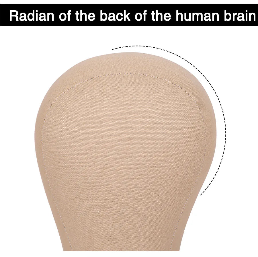 Alileader Training Mannequin Head Canvas Block Head Display Styling Mannequin Manikin Head Wig Stand Free Get T Needle Holder