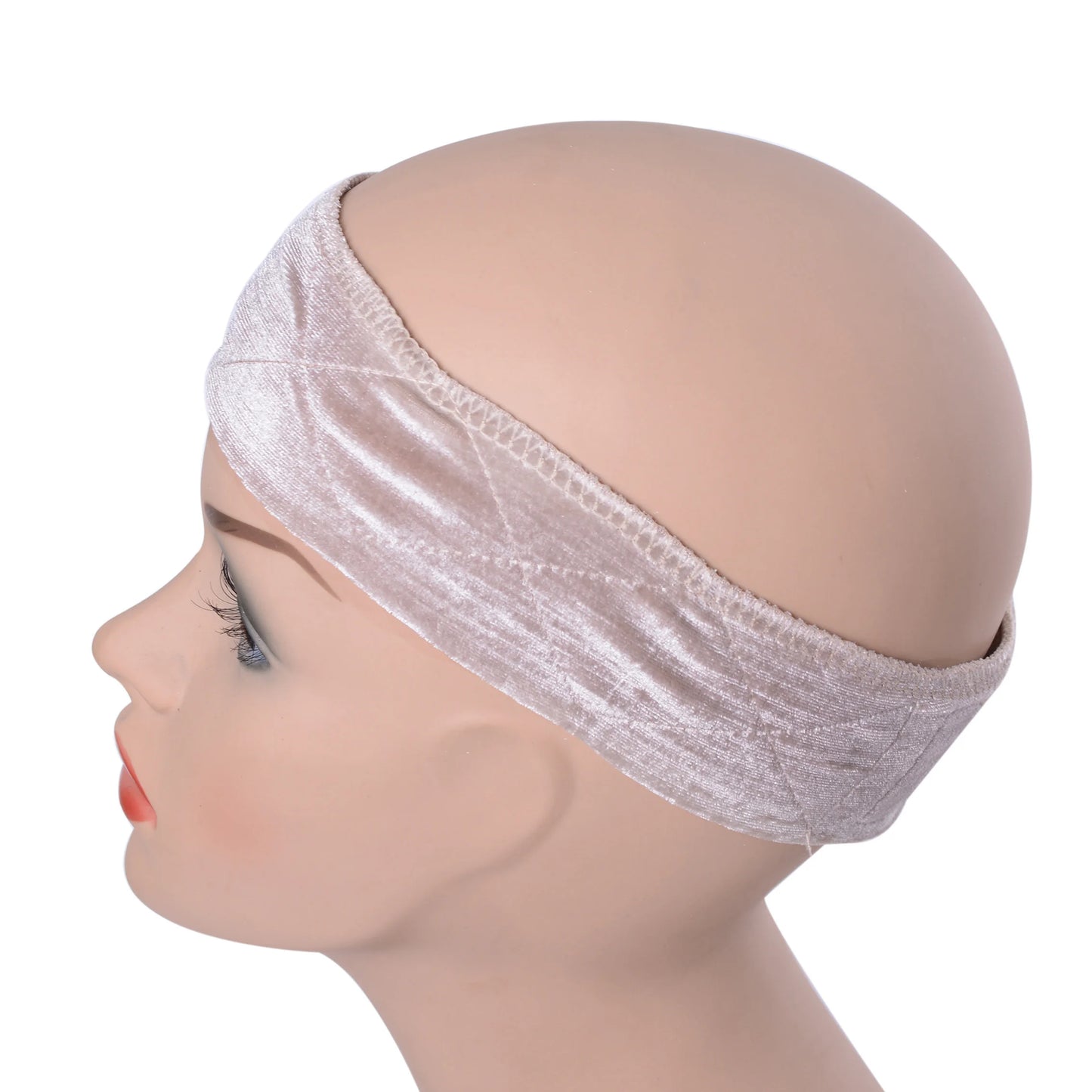 Flexible Velvet Wig Grip Scarf Comfort Head Band Adjustable Fastern Wig Beige , Dark Brown ,Brown, Black