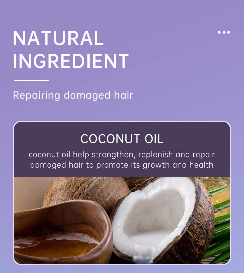 Leave-in Conditioner Coconut Oil Smoothing Spray Anti Frizz Moisturizing Hair Mask Dry Damage Treatment Cream Hair Care PURC
