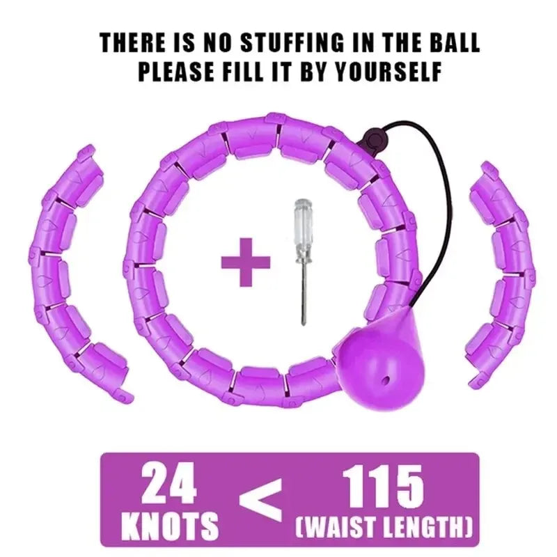 21/24/27/30 Knots Blue Weighted Hula Circle Sport Hoops Weight Loss Plus Size Smart Exercise Adjustable with Detachable Knots