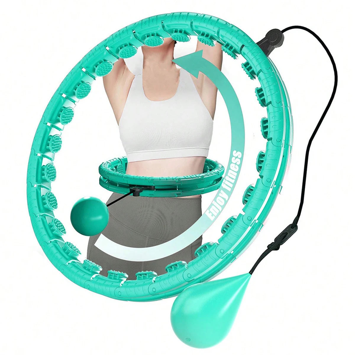Weighted Massage Fitness Circle Hoops Weight Loss Detachable Links ,Exercise Weight Loss Sport Hoop