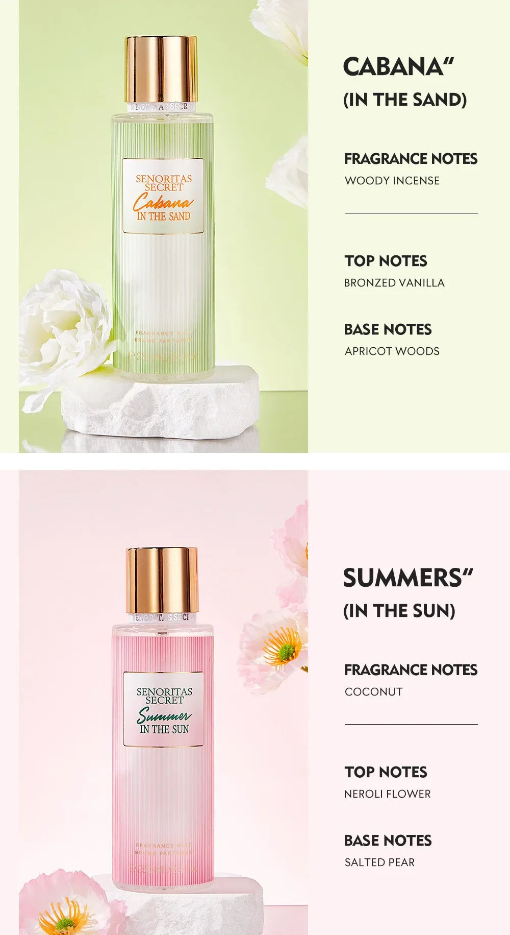Body Spray Women's Fragrance Floral and Fruit Tone Lasting Fragrance Thailand's 250ml