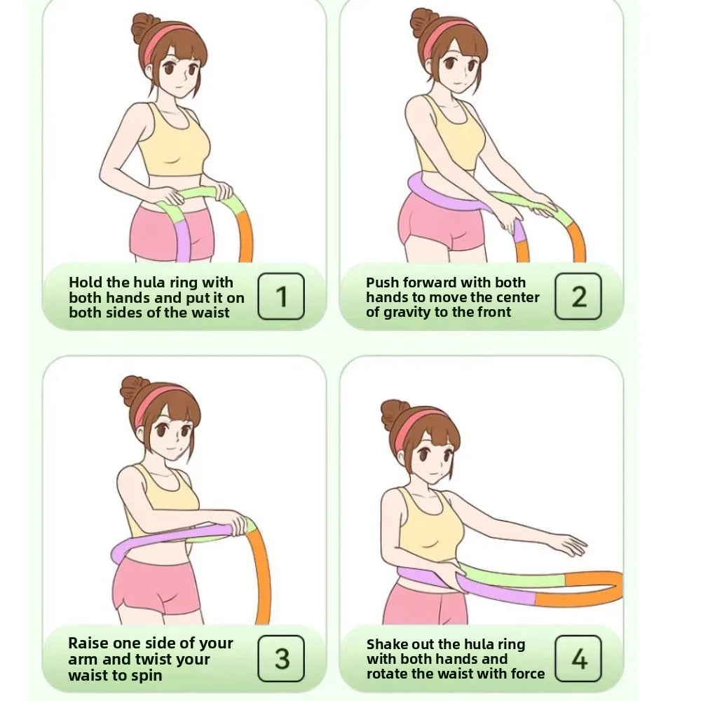 Soft Spring Sports Hoop Waist Trainer Slient Slimming Belly Weight Loss Circle Foldable Without Harm Weighted Exercise Hoops