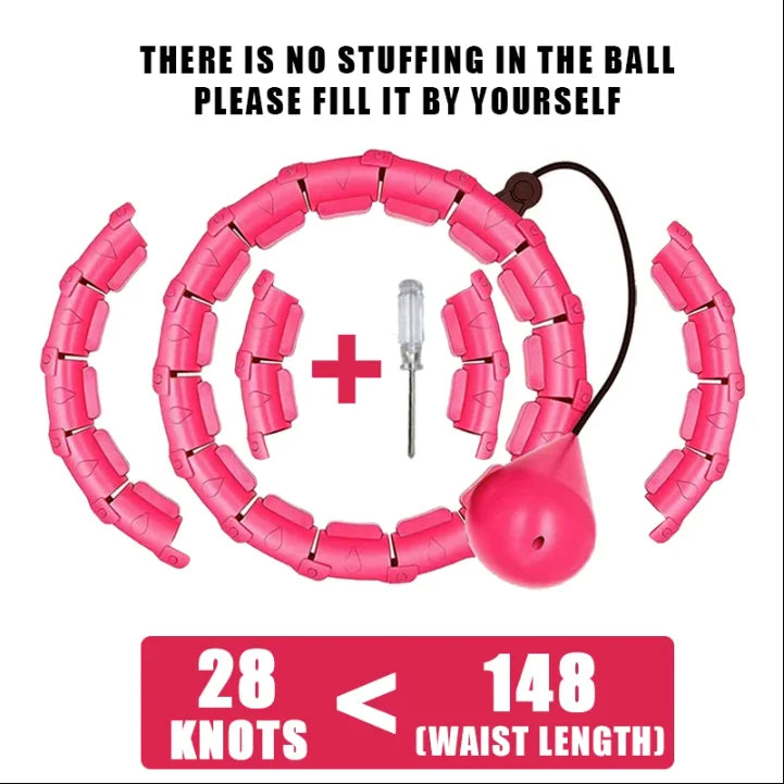 Weighted Fitness Hoop for Adults & Kids Detachable Knots Abdomen Weight Loss 2 in 1 Abdomen Fitness Weight Loss Massage