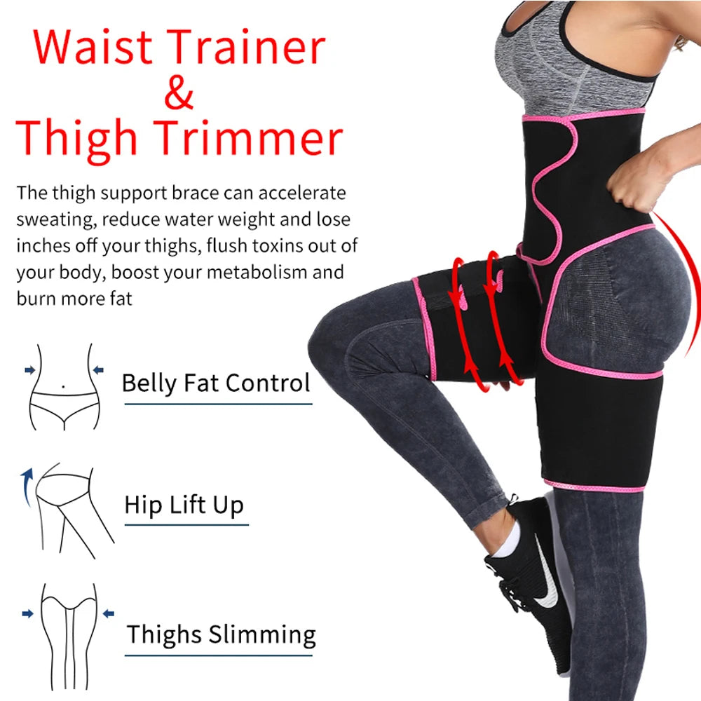 Waist Trainer for Women,3 In 1 Waist Thigh Trimmer and Weight Loss for Workout,Body Shaper Weight Loss Butt Lifter Waist Trainer