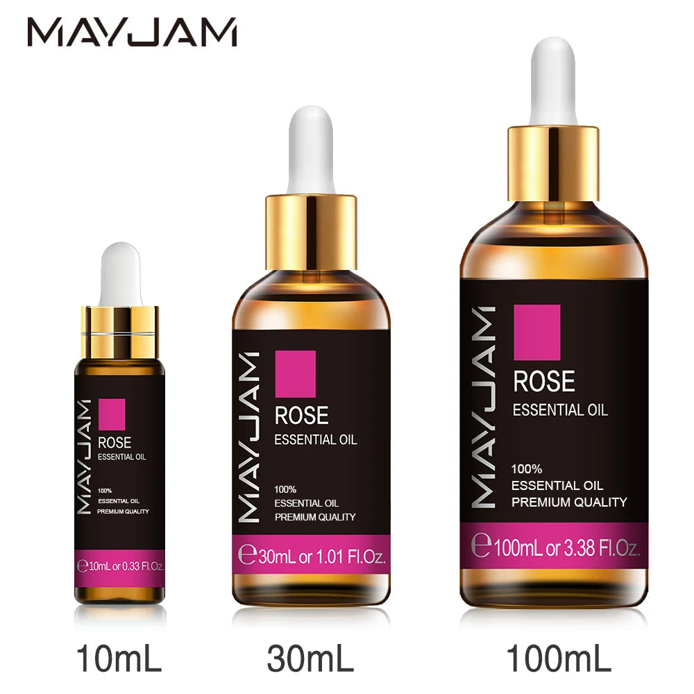 MAYJAM 10ml 30ml 100ml Jasmine Lavender Rose Sandalwood Essential Oil For Perfume Massage Spa Bath Diffuser Aroma Oil