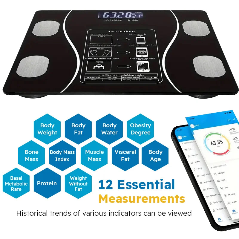 Smart Body Fat Scale for body management and fat loss, smart mode, Bluetooth body fat scale, home weight scale, ultra-precis