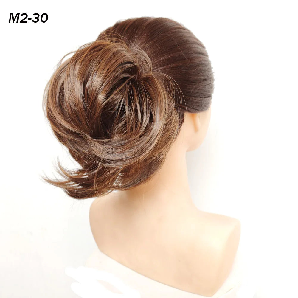 Jeedou Messy Bun Chignon Donut Hair Pad Elastic Hair Rope Rubber Band Synthetic Hairpiece Hair Accessories for Women
